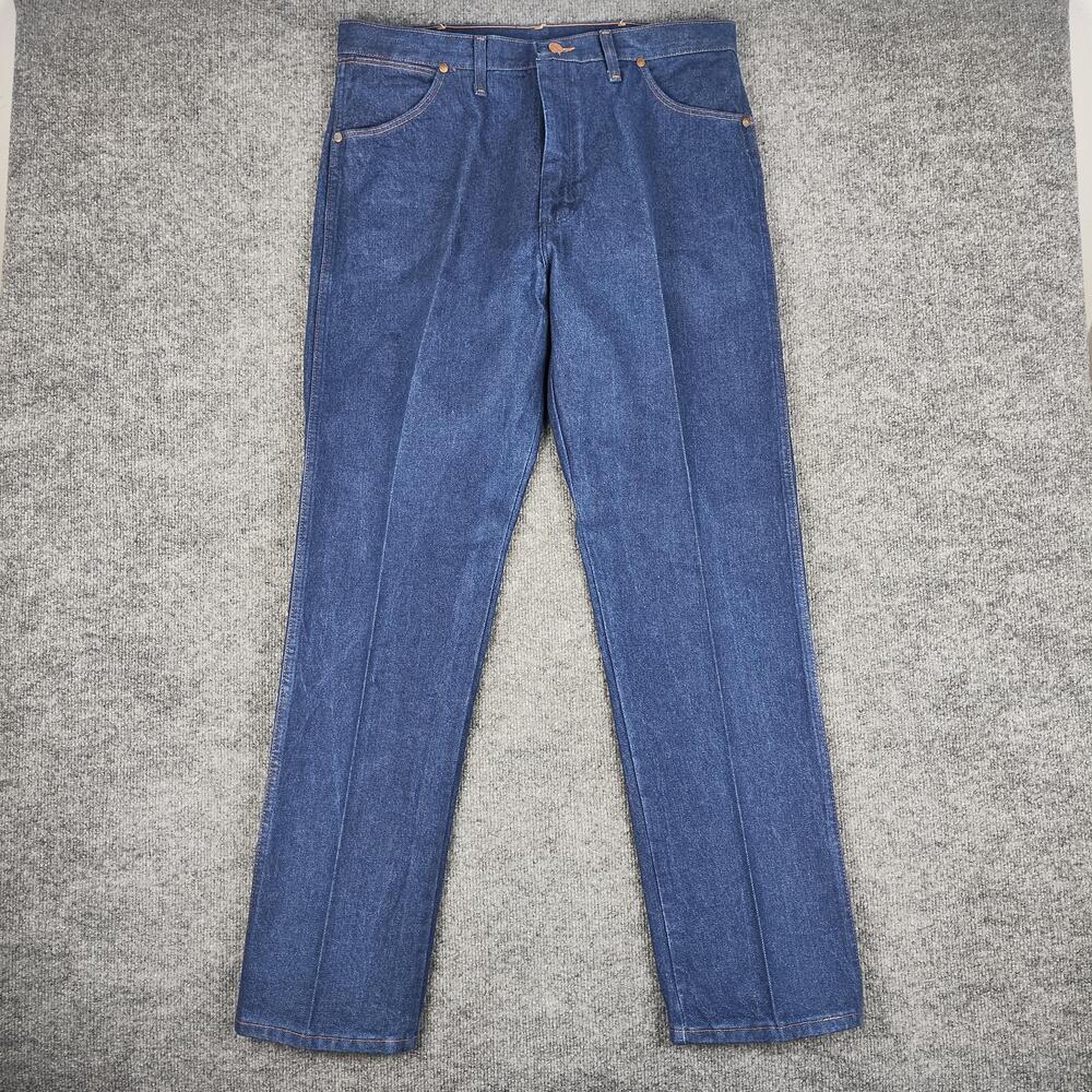 Wrangler Cowboy Cut Jeans Mens 38x32 Blue Medium Wash Tapered Denim 13MWZ